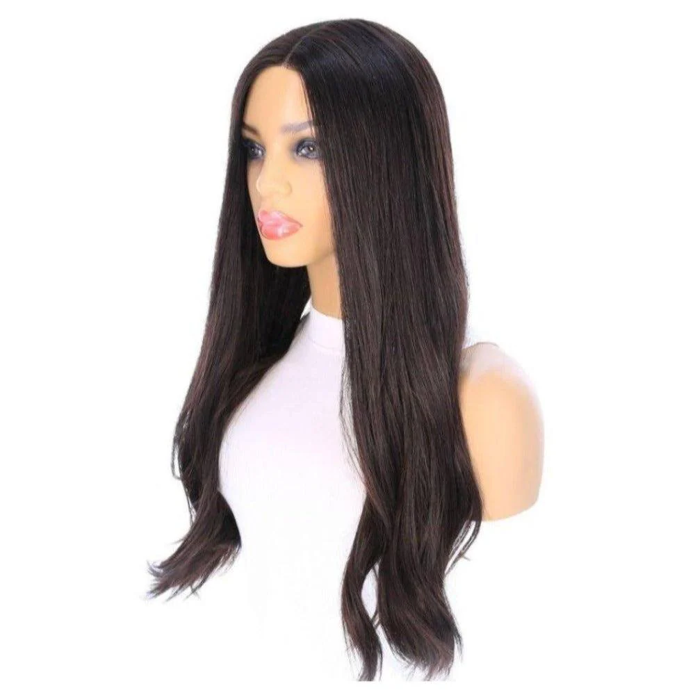 24" Divine Precut Lace Top Wig – Soft Black - Image 3