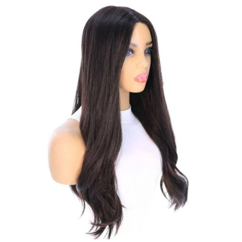 24" Divine Precut Lace Top Wig – Soft Black - Image 4