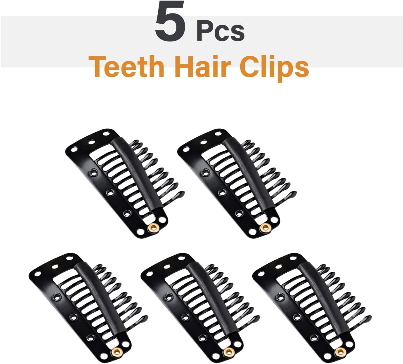 Snap Clips - For Hair Extensions & Wigs, 3.5CM X 2CM, Pack Of 5 Pieces - Image 2