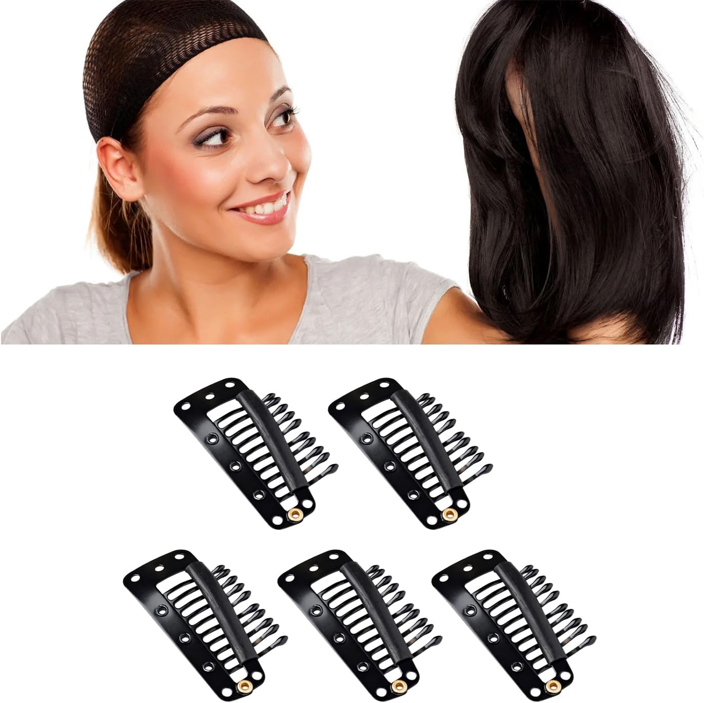 Snap Clips - For Hair Extensions & Wigs, 3.5CM X 2CM, Pack Of 5 Pieces - Image 7